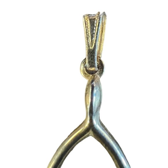 Vintage Gold Tone Wishbone with Cameo Pendant - Picture 9 of 13